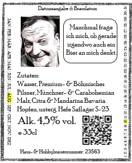 Rückenetikett Lola Lager Bier Bieretikett