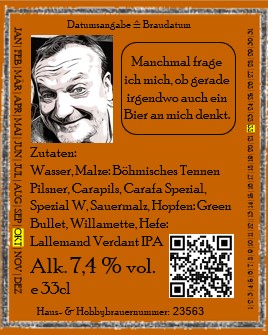 Rückenetikett Barrel Stout Bieretikett